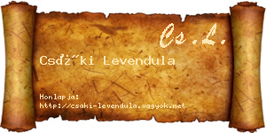 Csáki Levendula névjegykártya